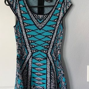 Bebe jacquard skater dress